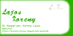 lajos koreny business card